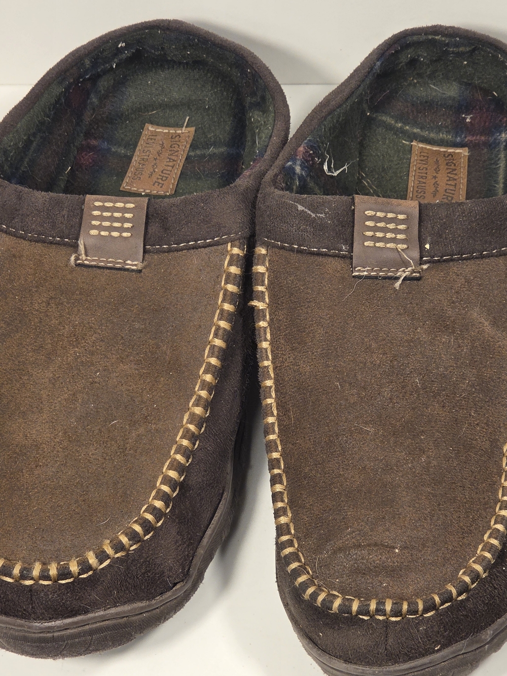 Signature by Levi Strauss Men's Dark Brown Suede Slip-On Loafers